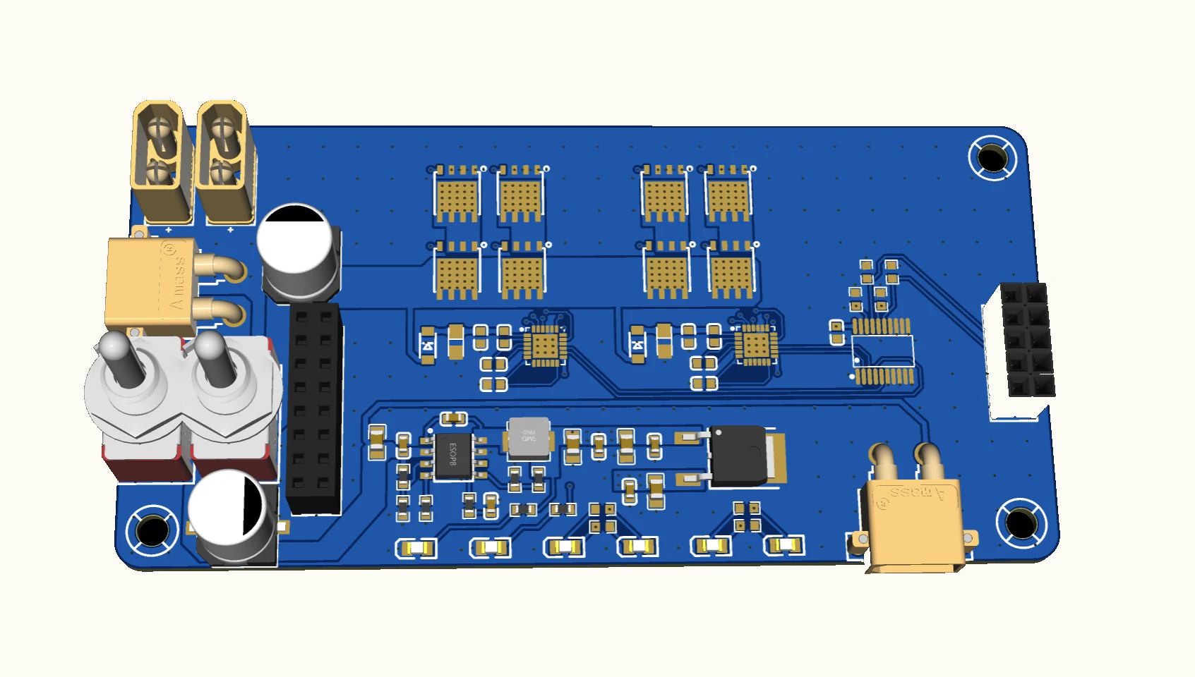 叠层板底板（Board1）正面 3D 预览。